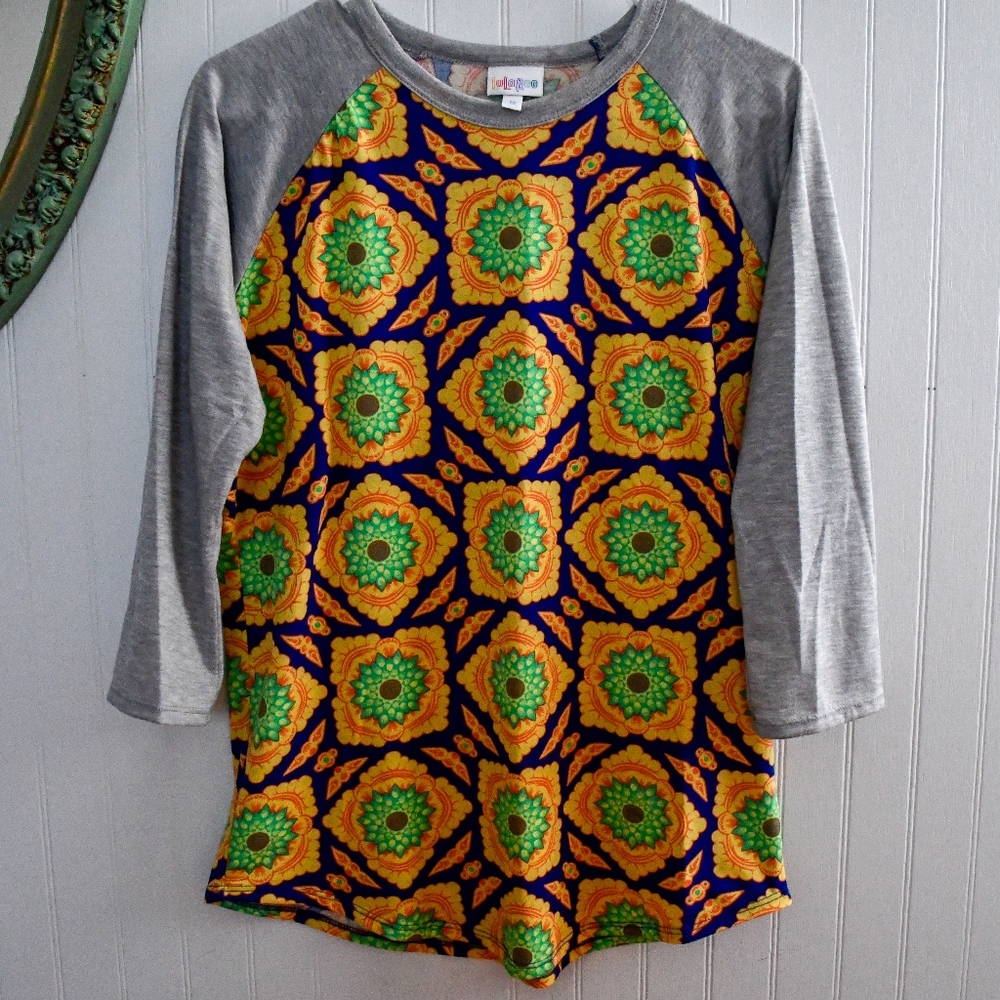 Bright Yellow Geometric LuLaRoe Randy T-Shirt